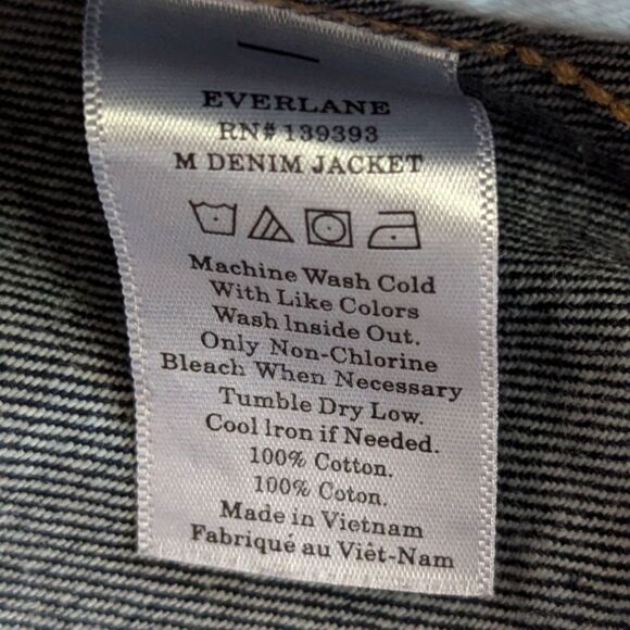Everlane The Shrunken Denim Jacket 100% Cotton Women's M - Picture 7 of 7